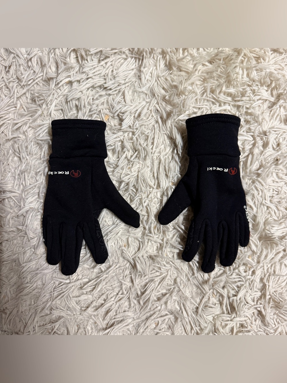 Size 5 Black Roeckl Polartec Winter English Horseback Riding Gloves. Good Cond.